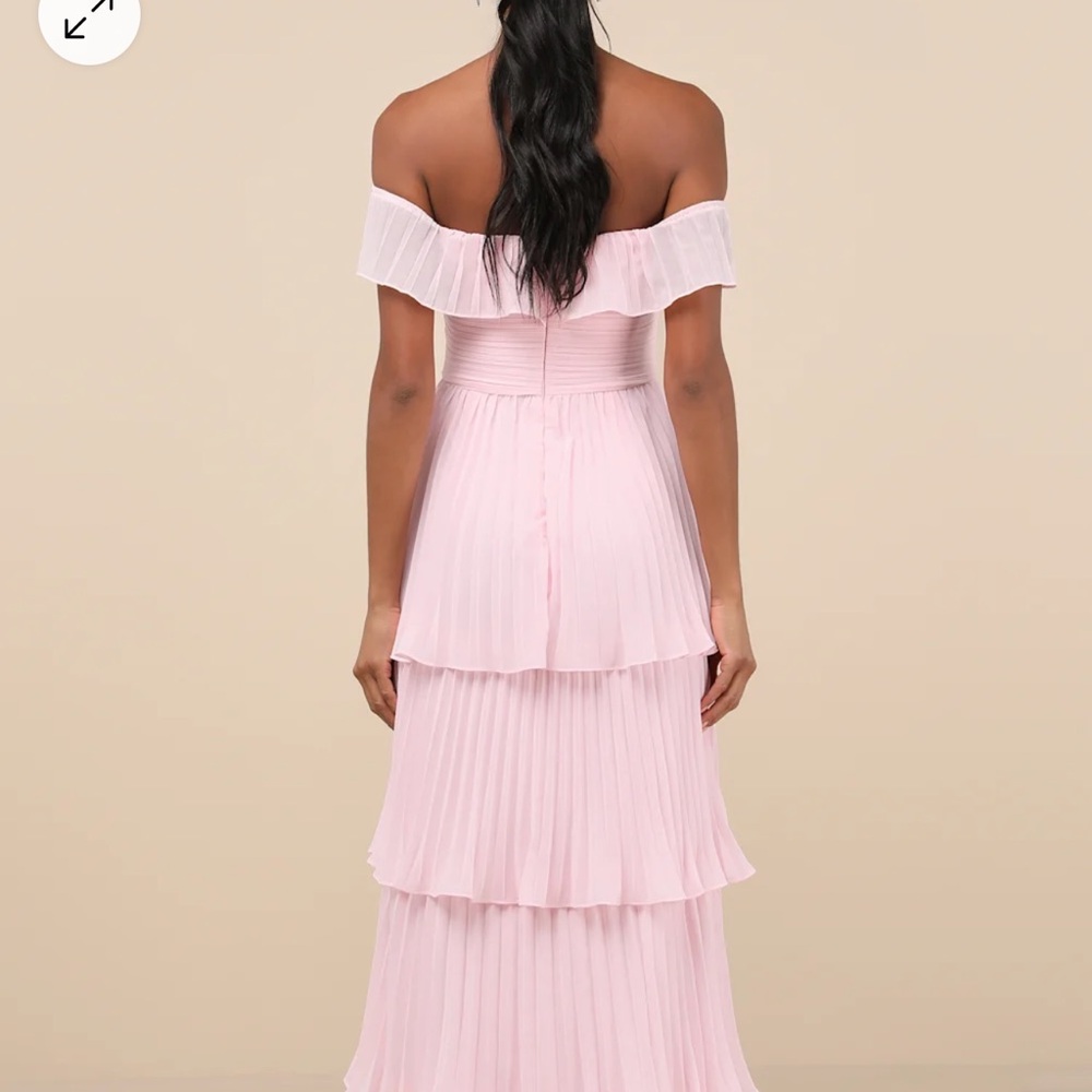 Lulu's Pink Off-Shoulder Ruffled Sundress - Picture 2 of 3